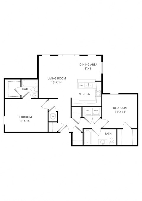 a floor plan of a house with a bedroom and a living room